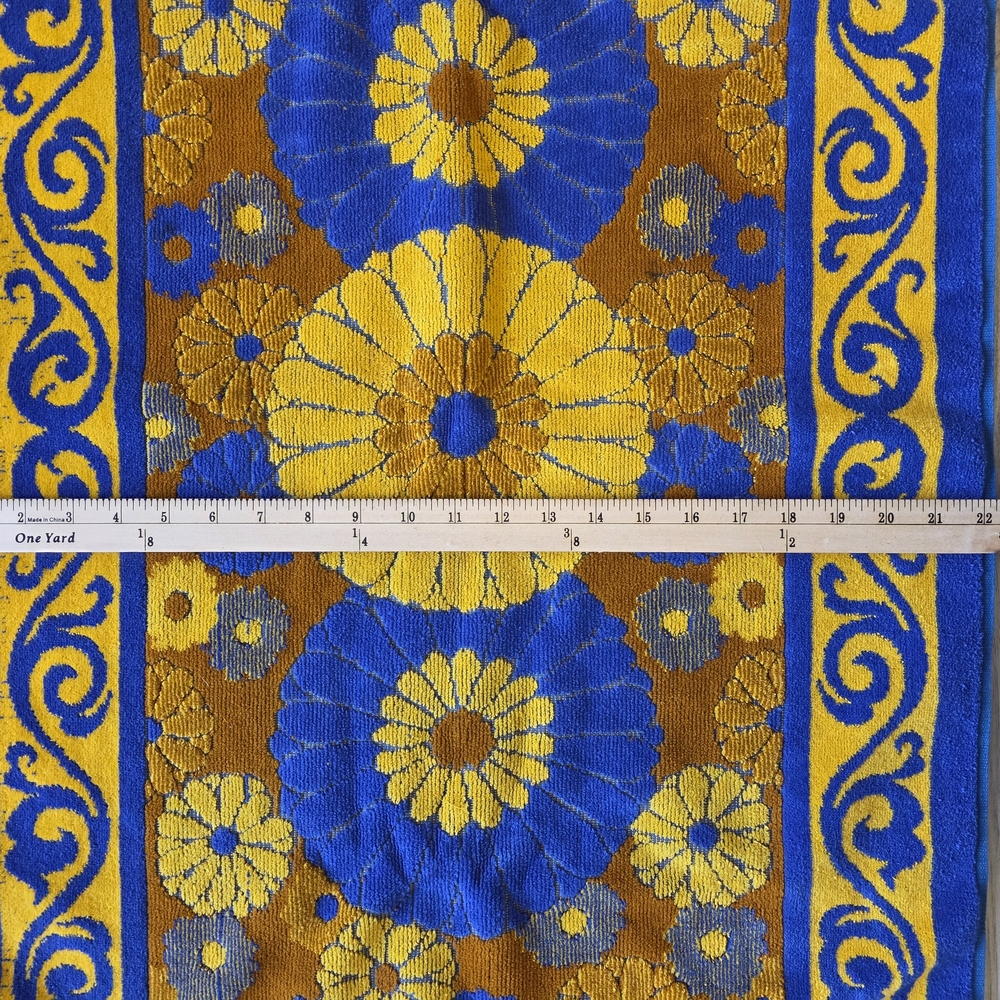 Fieldcrest Blue and Yellow Patterned Rug - Picture 6 of 7